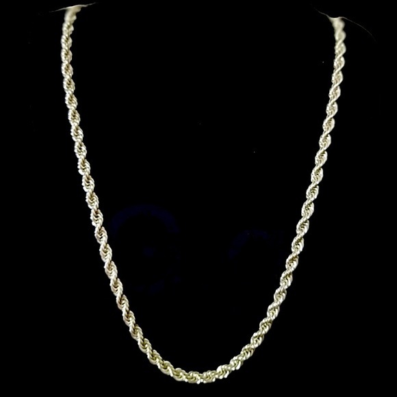 14k Diamond Cut Rope Chain Necklace